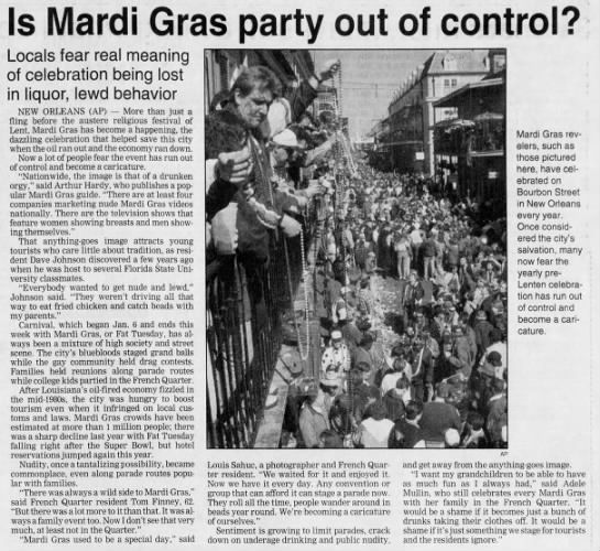 Is Mardi Gras party out of control?